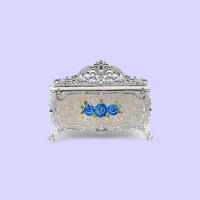 European fashion three-dimensional carved blue rose tissue box